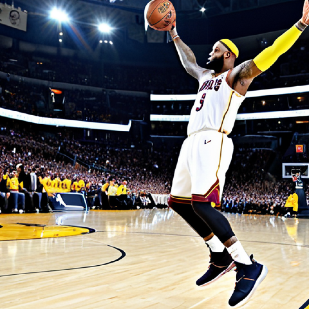 농구 선수별 스킬 분석 - **LeBron James: "A professional basketball player, LeBron James, fully clothed in team uniform, exec...