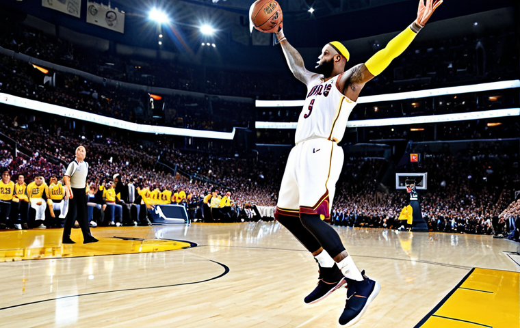 농구 선수별 스킬 분석 - **LeBron James: "A professional basketball player, LeBron James, fully clothed in team uniform, exec...
